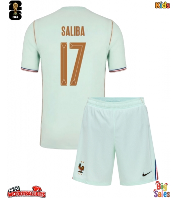 France William Saliba #17 Replica Away Stadium Kit for Kids World Cup 2026 Short Sleeve (+ pants)